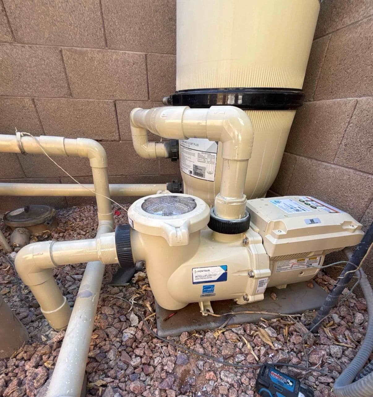 Old Pool Pump Out, Pentair IntelliFlo3 VSF In
