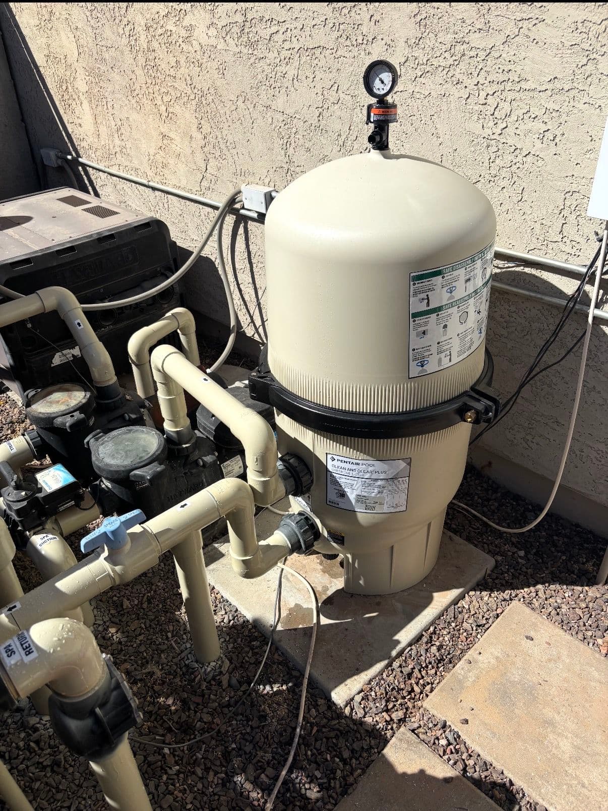 Gallery photos for New Pool Filter Install With Painted and Labeled Equipment: Image #1